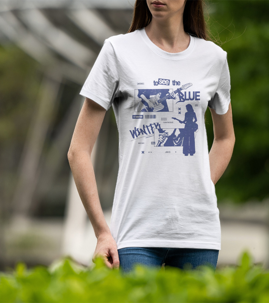 To See The Blue Winter Music Band Guitar T-Shirt