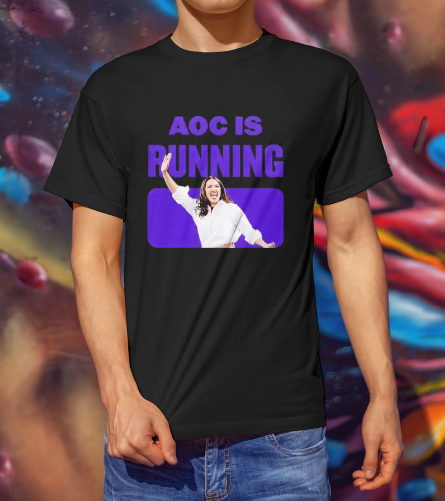 AOC Is Running For President 2028 Bold Campaign Enthusiasm T-Shirt