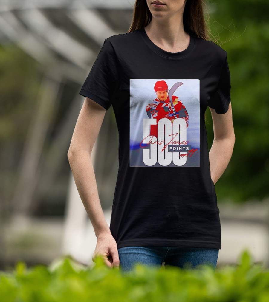 Chris Jones 500 Points Hockey Swindon Wildcats Number 47 T-Shirt