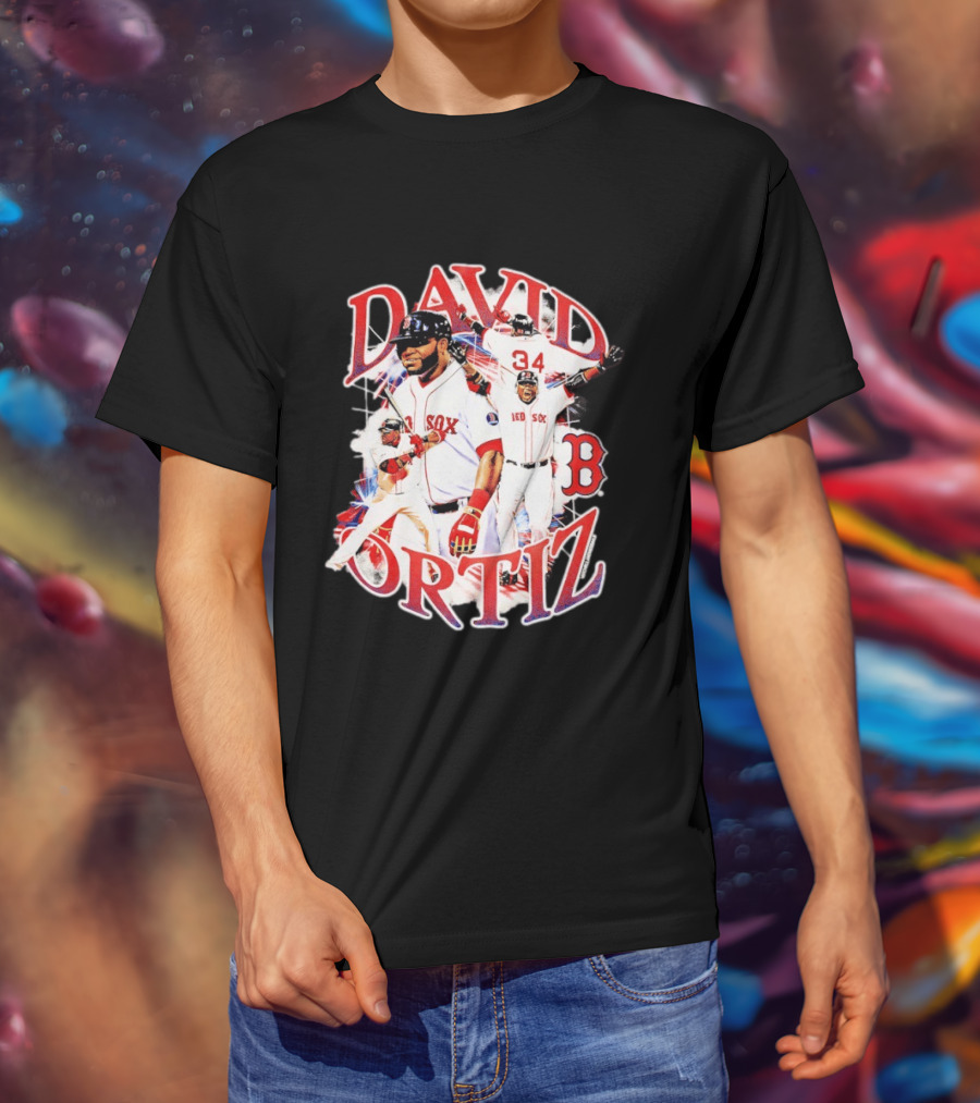 David Ortiz Boston Red Sox Legendary Collage 34 Red Sox B T-Shirt