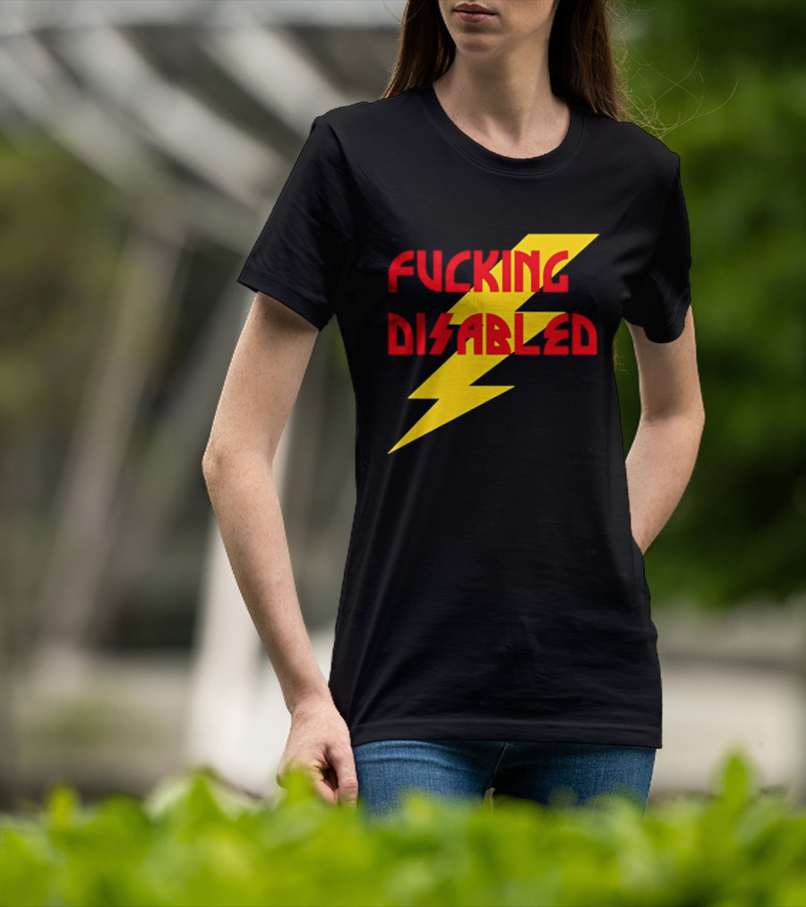 Fcking Disabled Lightning Bolt T-Shirt