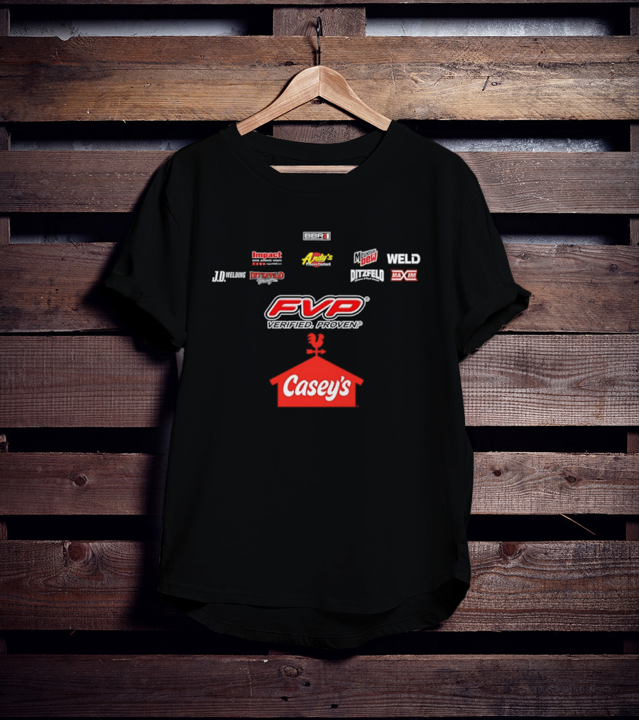 FVP Verified Proven Casey's Pizza Mountain Dew MAXIM Racing Impact Menard's World Racing Group T-Shirt
