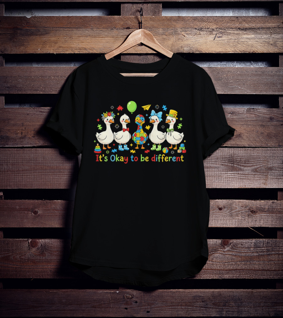 It's Okay To Be Different Goose Puzzle Fun T-Shirt