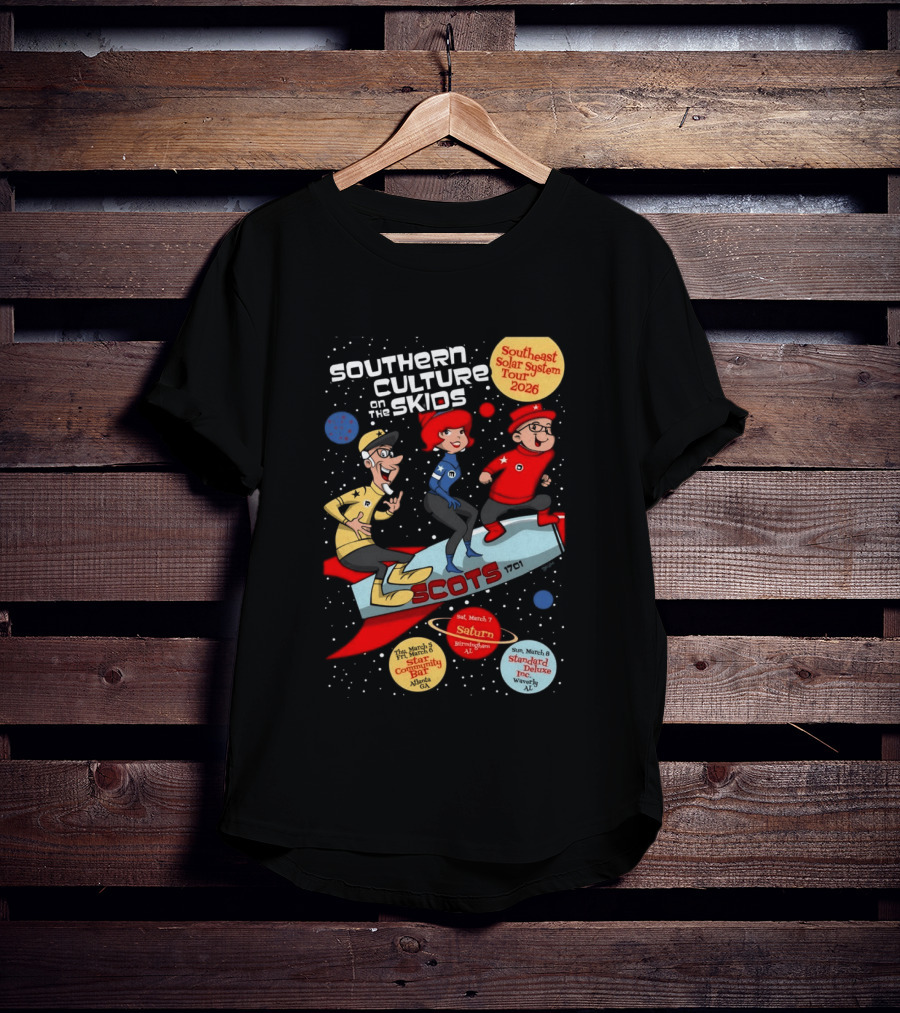 Southern Culture On The Skids Southeast Solar System Tour 2026 Saturn Birmingham AL Star Community Bar Standard Deluxe Inc T-Shirt