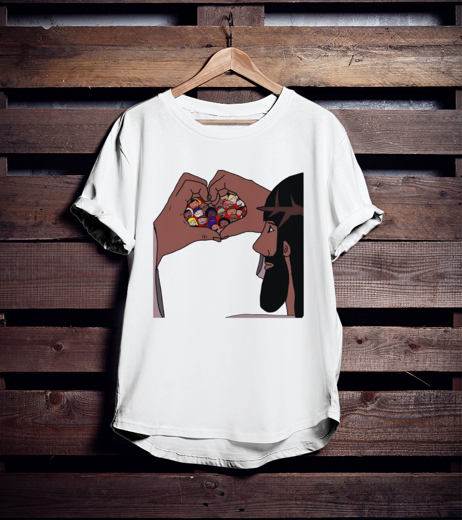 Jesus Love Includes Everyone Heart Hands Diversity Faces T-Shirt