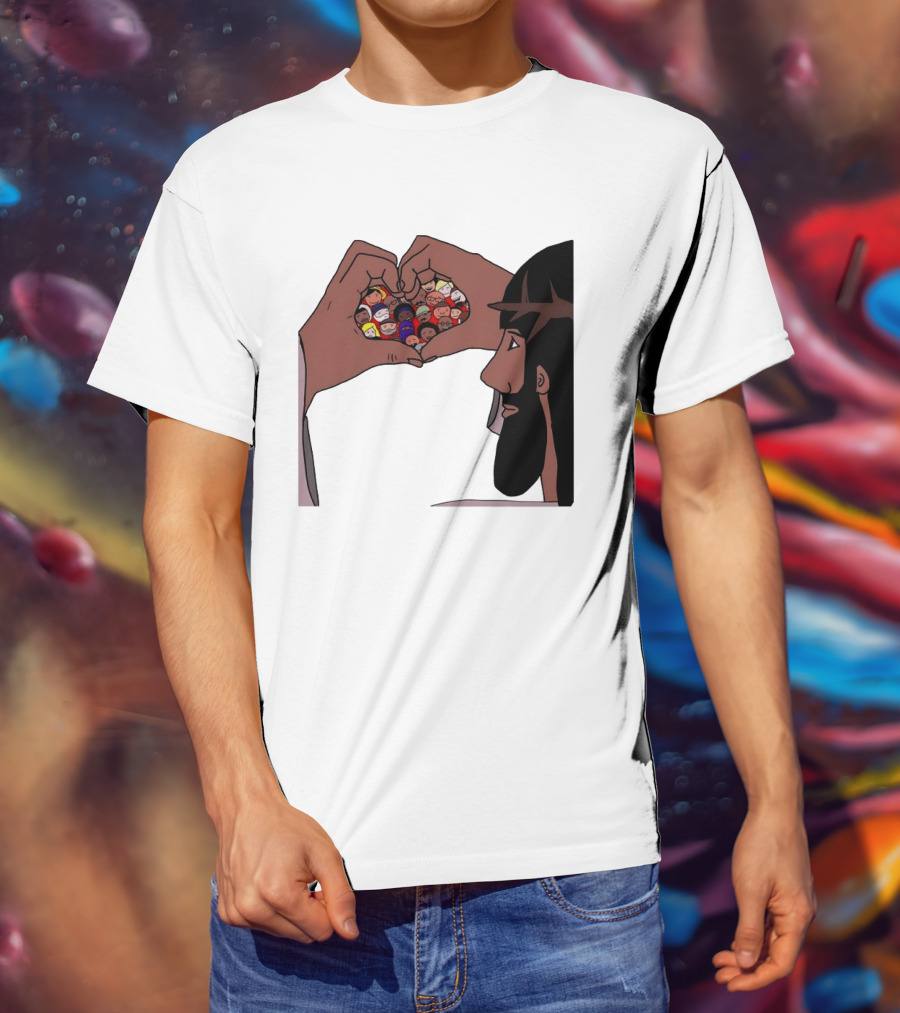 Jesus Love Includes Everyone Heart Hands Diversity Faces T-Shirt