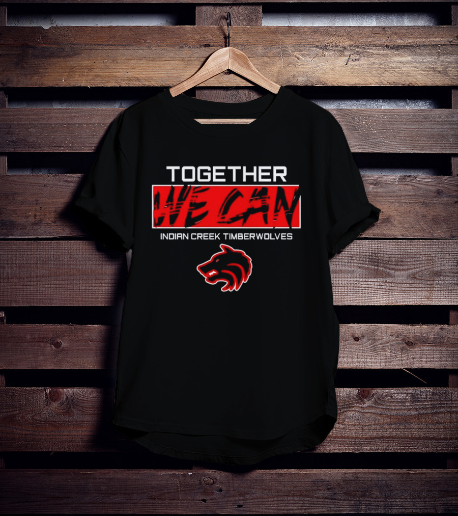 Together We Can Indian Creek Timberwolves Wolf Head T-Shirt