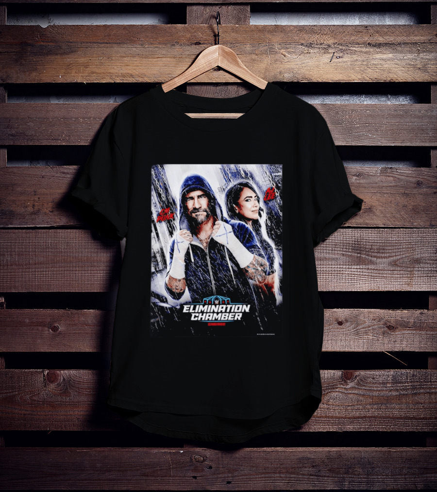 CM Punk AJ Lee WWE Elimination Chamber 2026 Chicago Event T-Shirt