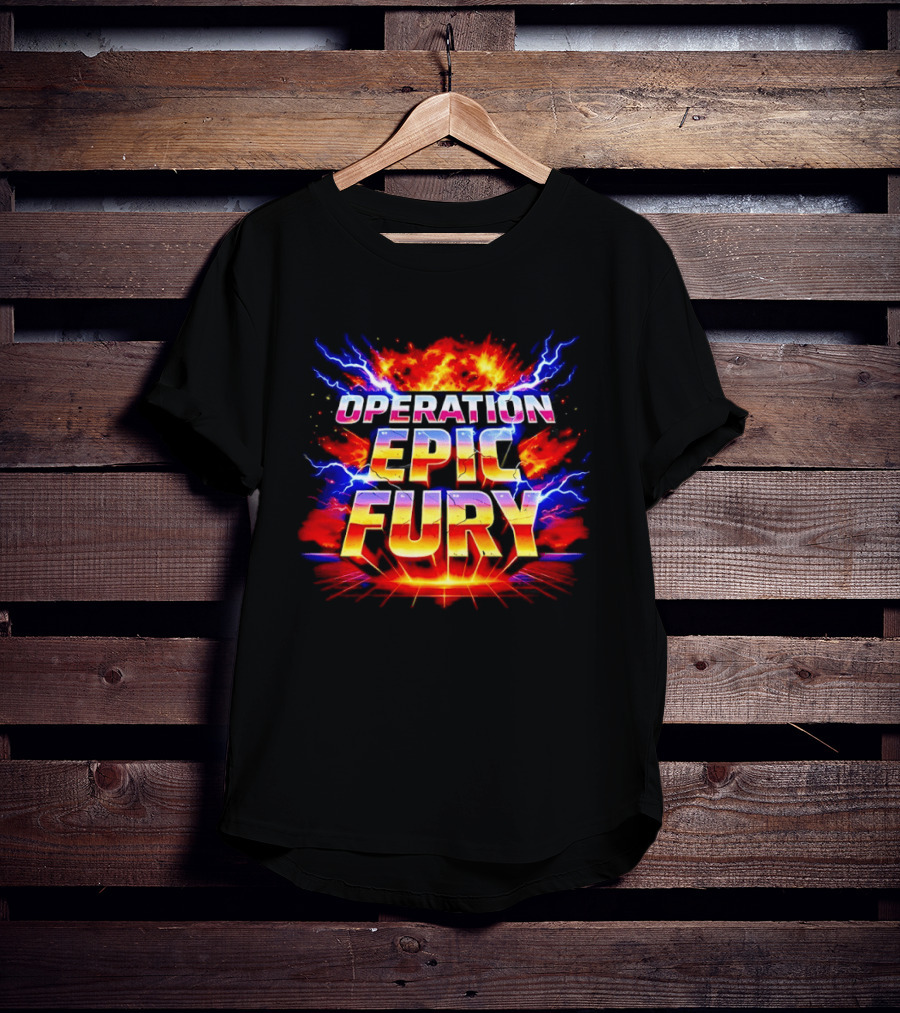 Patriotic USA Operation Epic Fury Lightning Burst T-Shirt