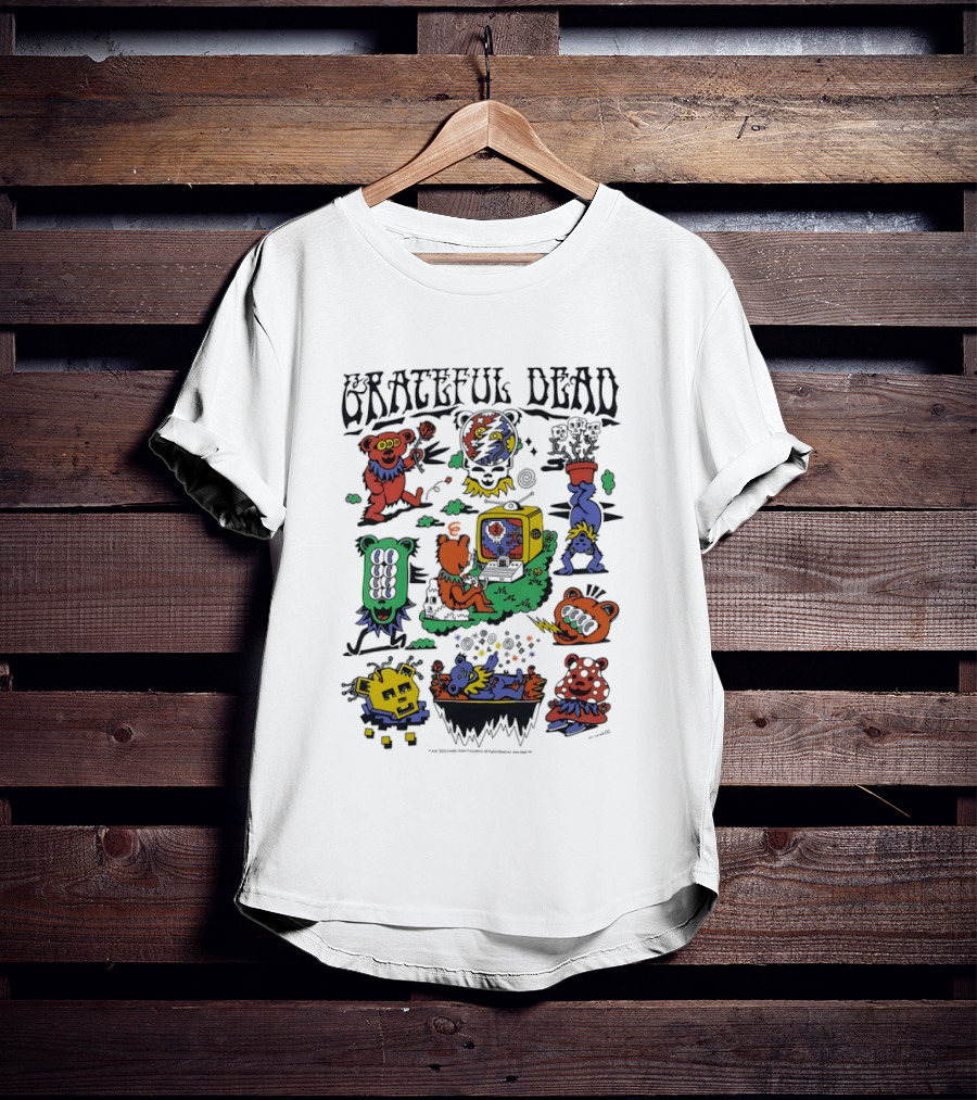 Grateful Dead Killer Acid Bears Psychedelic Cartoon Mashup T-Shirt