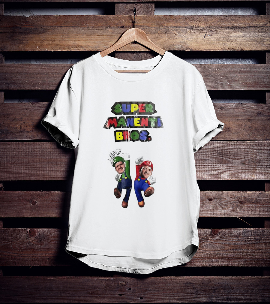 Super Manenti Bros Retro Gaming Adventure T-Shirt