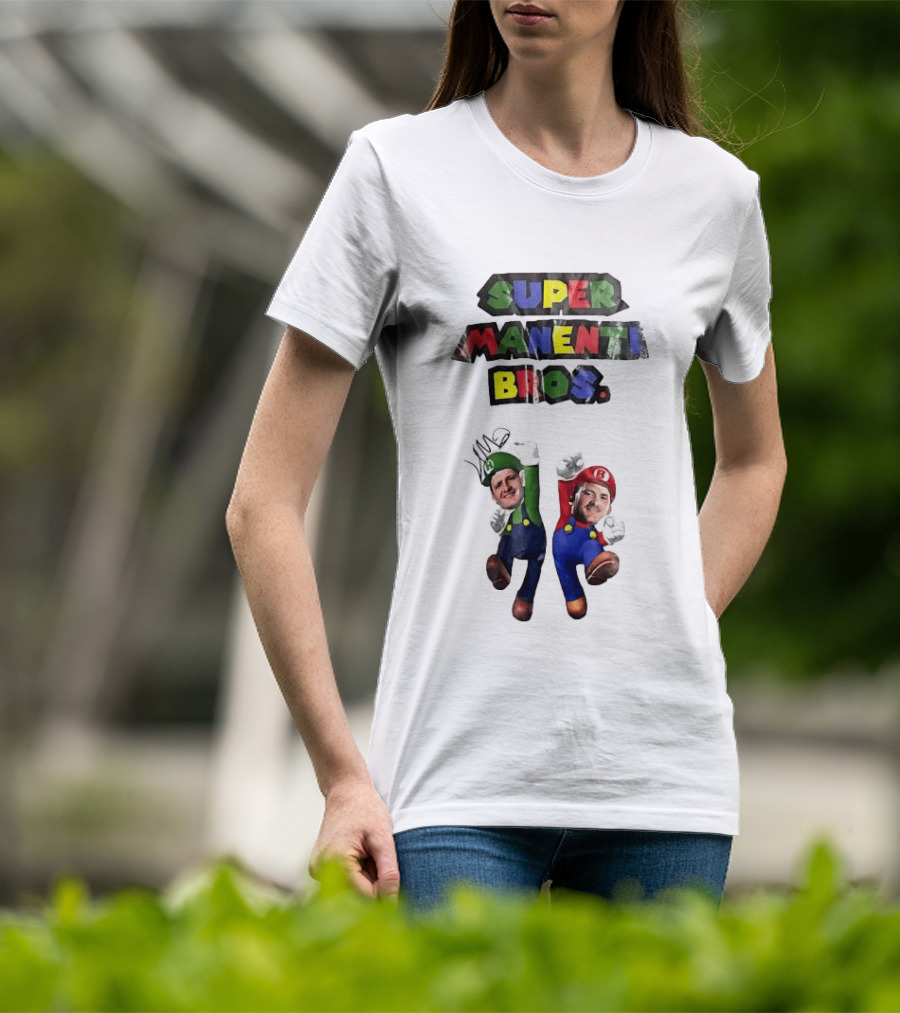Super Manenti Bros Retro Gaming Adventure T-Shirt