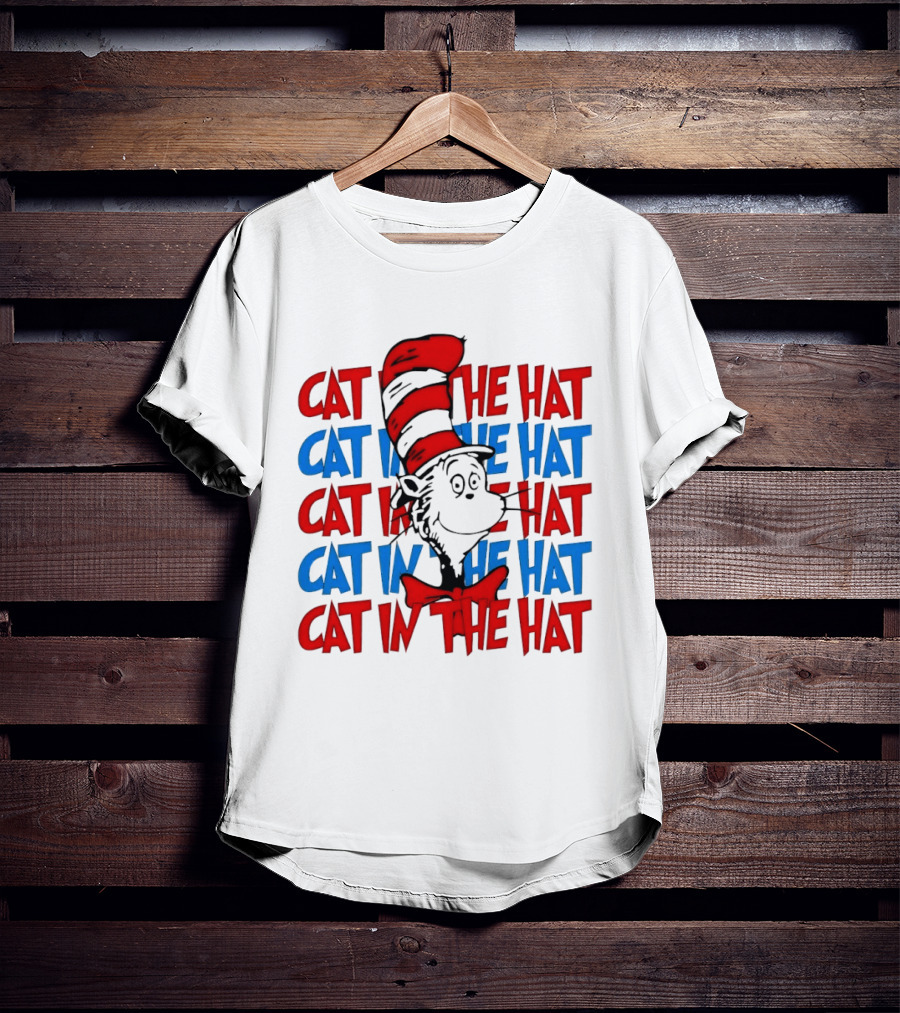 Cat In The Hat Dr. Seuss Red And Blue T-Shirt