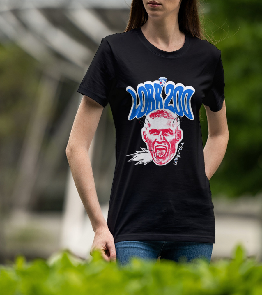 Western Bulldogs Lobb 200 Games Lobbzilla Big Head T-Shirt