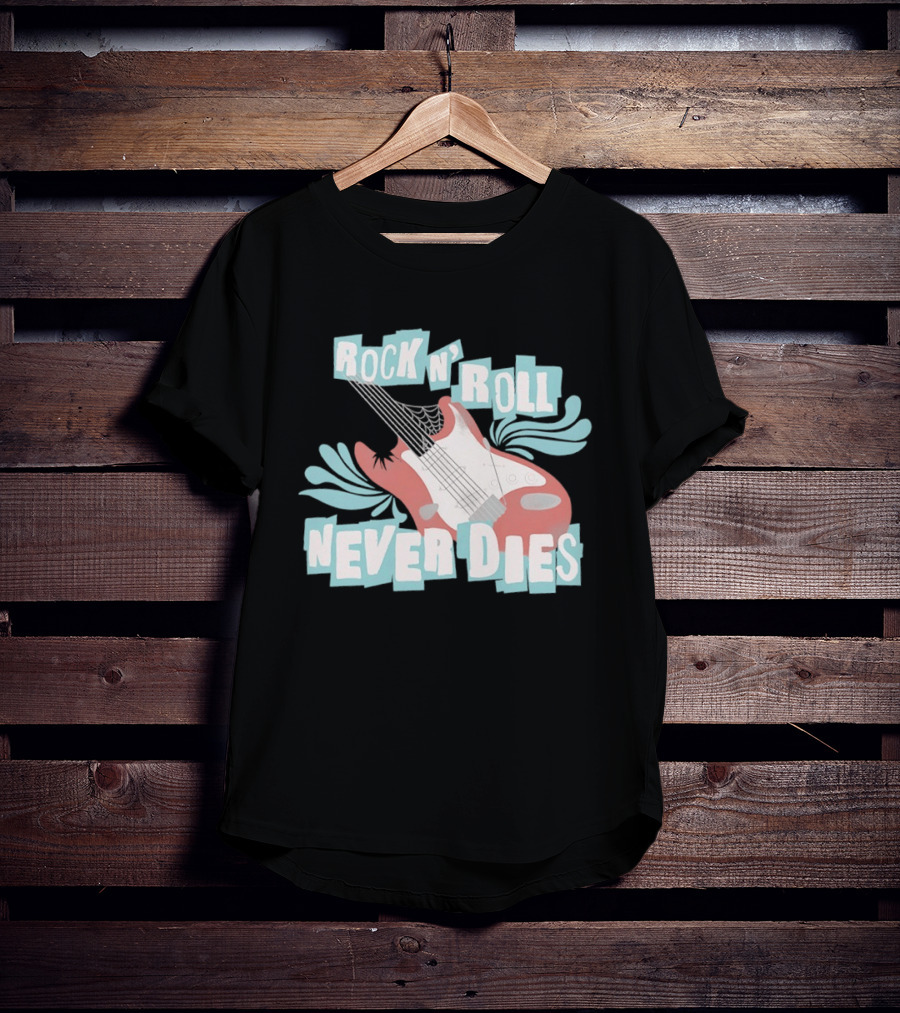 Rock N' Roll Never Dies Electric Guitar T-Shirt