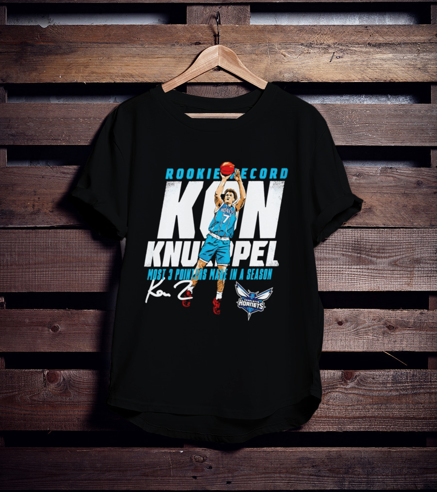 Kon Knueppel Charlotte Hornets Rookie Record Most 3 Pointers Made In A Season T-Shirt