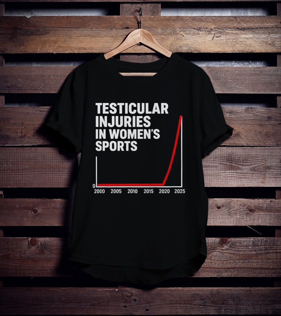Testicular Injuries In Women's Sports Satirical Chart 2000 2025 Trend Analysis T-Shirt