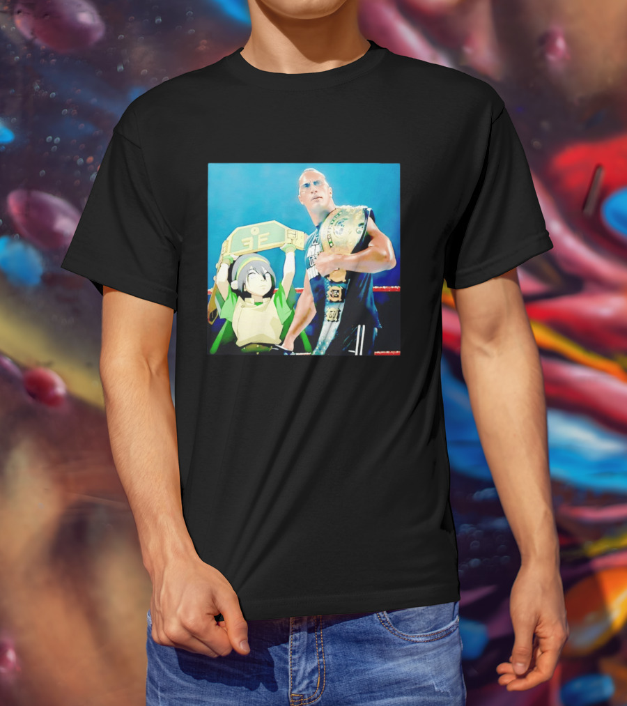 Dwayne The Rock Johnson Meets The Boulder Avatar Crossover Scene T-Shirt