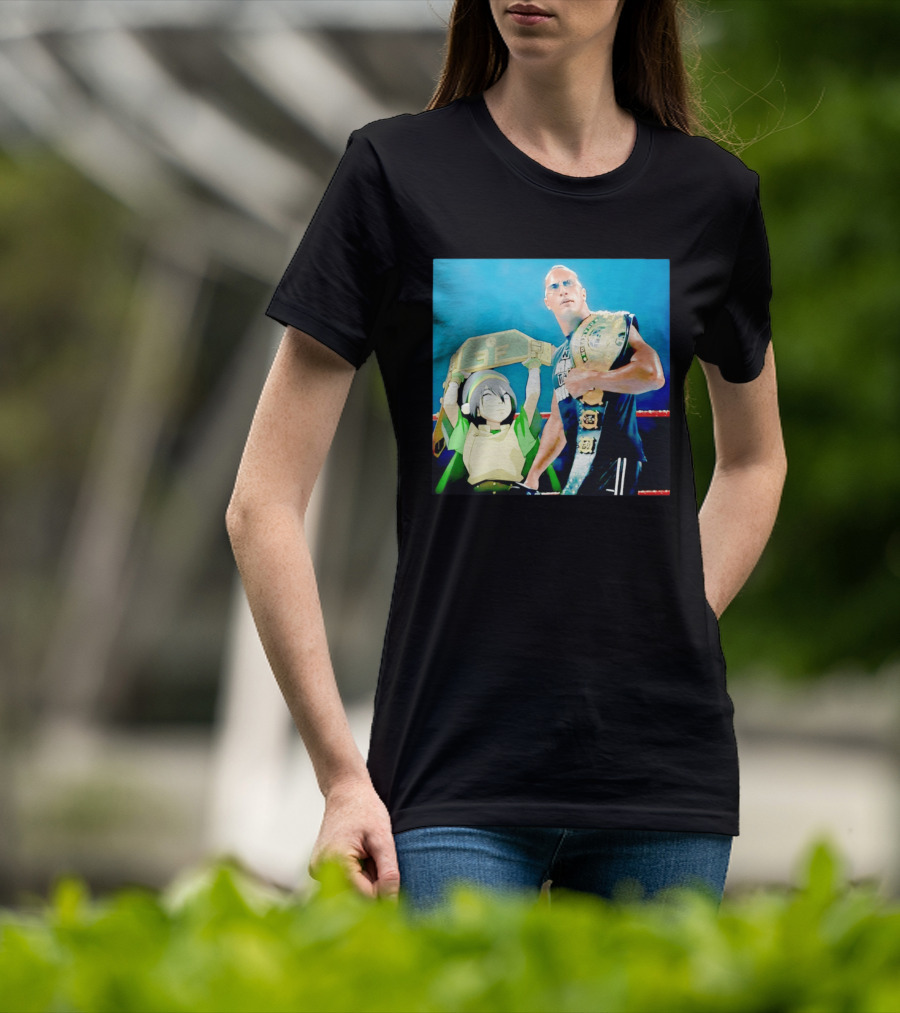Dwayne The Rock Johnson Meets The Boulder Avatar Crossover Scene T-Shirt
