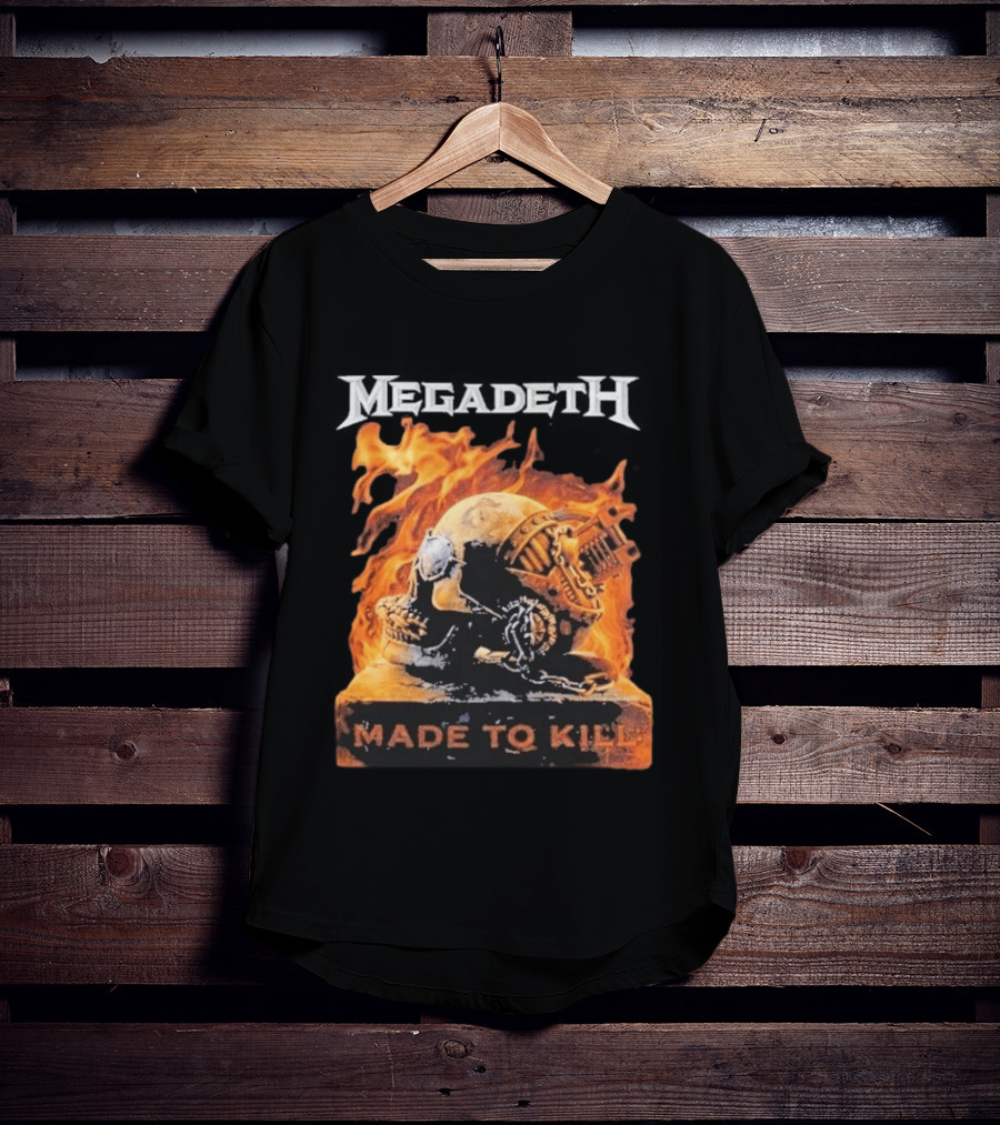 Megadeth Canada 2026 Tour Made To Kill Flaming Skull Explosion T-Shirt