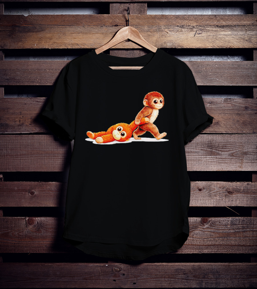 Monkey Punch Ultimately I Have To Be Brave Playful Cartoon T-Shirt
