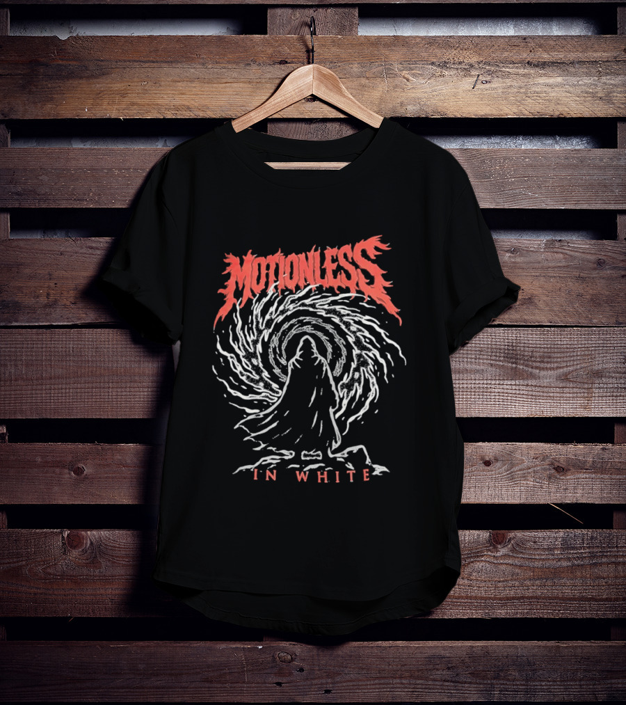 Motionless In White Cloaked Figure Swirling Vortex T-Shirt