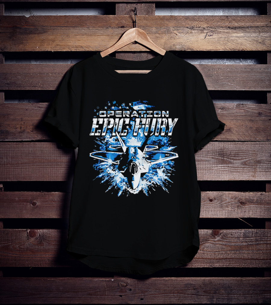 Operation Epic Fury F 22 Jet Explosion T-Shirt