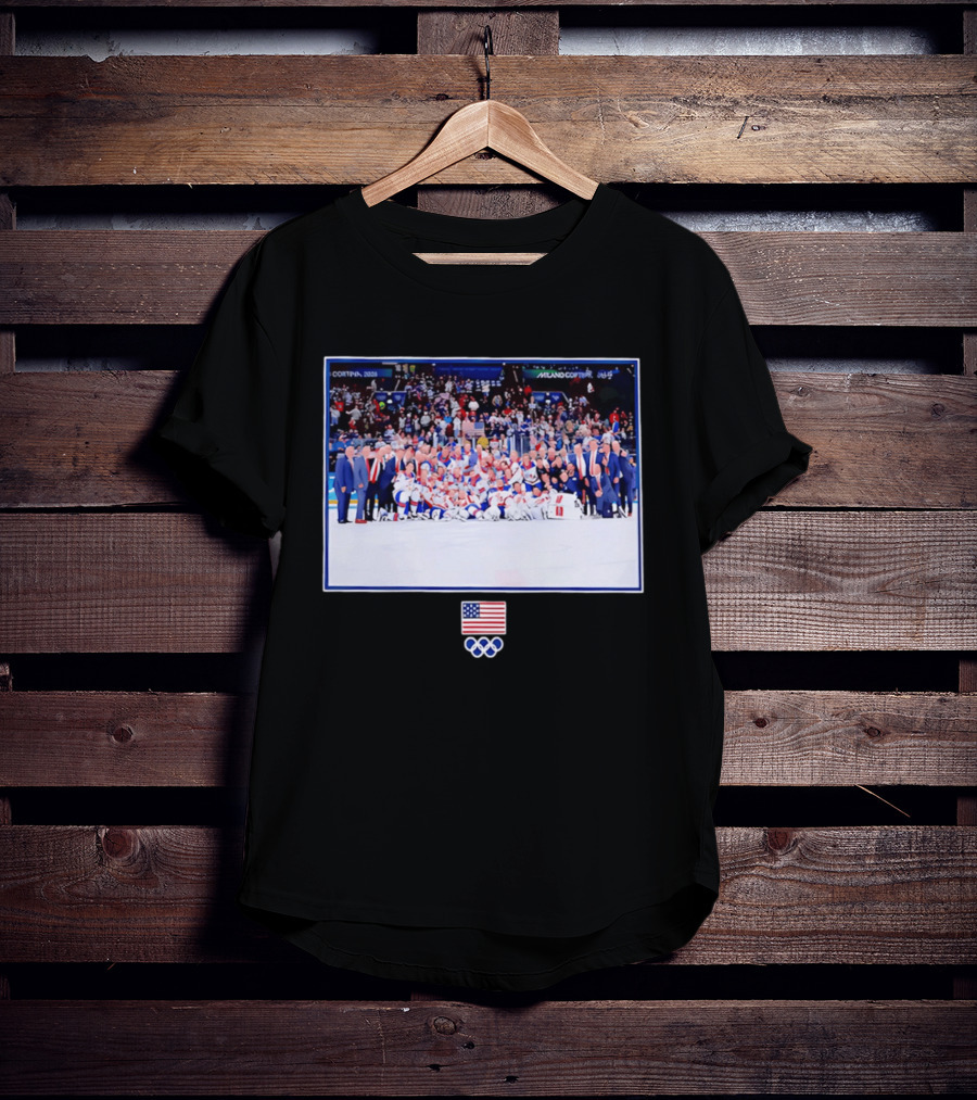 US Men's Olympic Hockey Team Cortina Milano Winter Games Victory T-Shirt