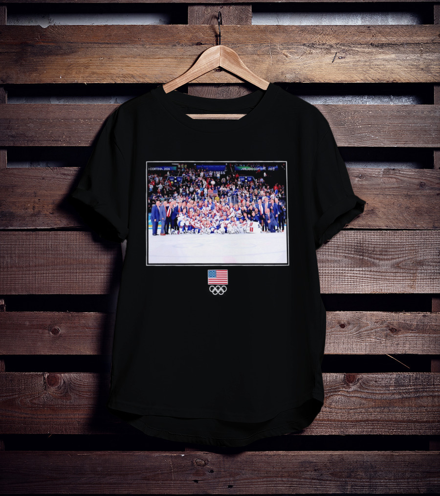 USA Hockey Team Cortina Milano 2026 Olympic Celebration T-Shirt