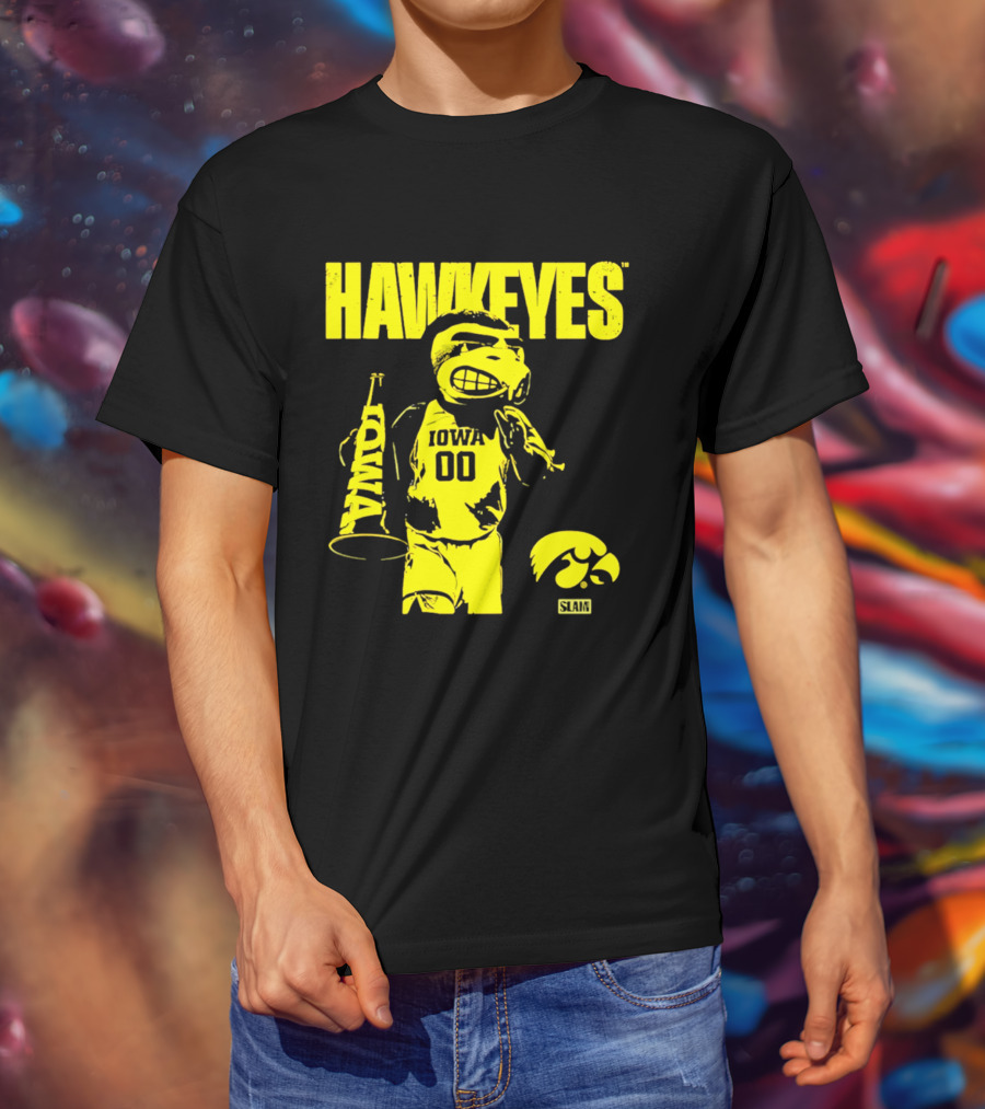 Iowa Hawkeyes Mode Slam Vintage Mascot Basketball 00 T-Shirt