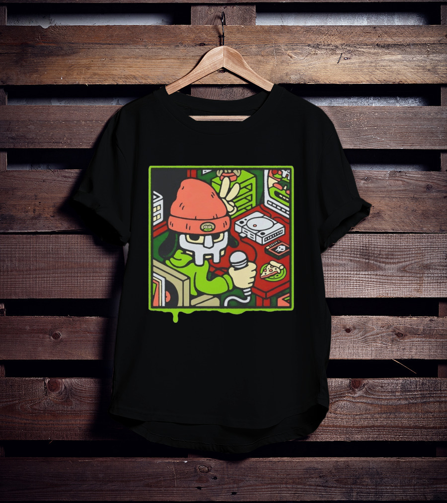 PaRappa The Rapper MF Doom Crossover Video Games Music Iconic Character Pizza Scene T-Shirt