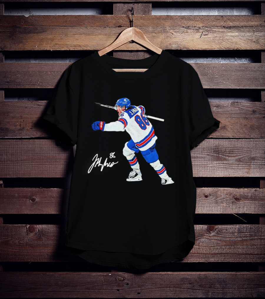 Jack Hughes 86 USA Team Hockey Celebration T-Shirt