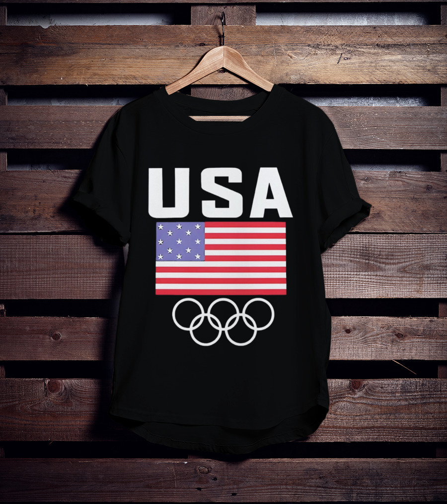 USA American Flag Olympic Rings T-Shirt