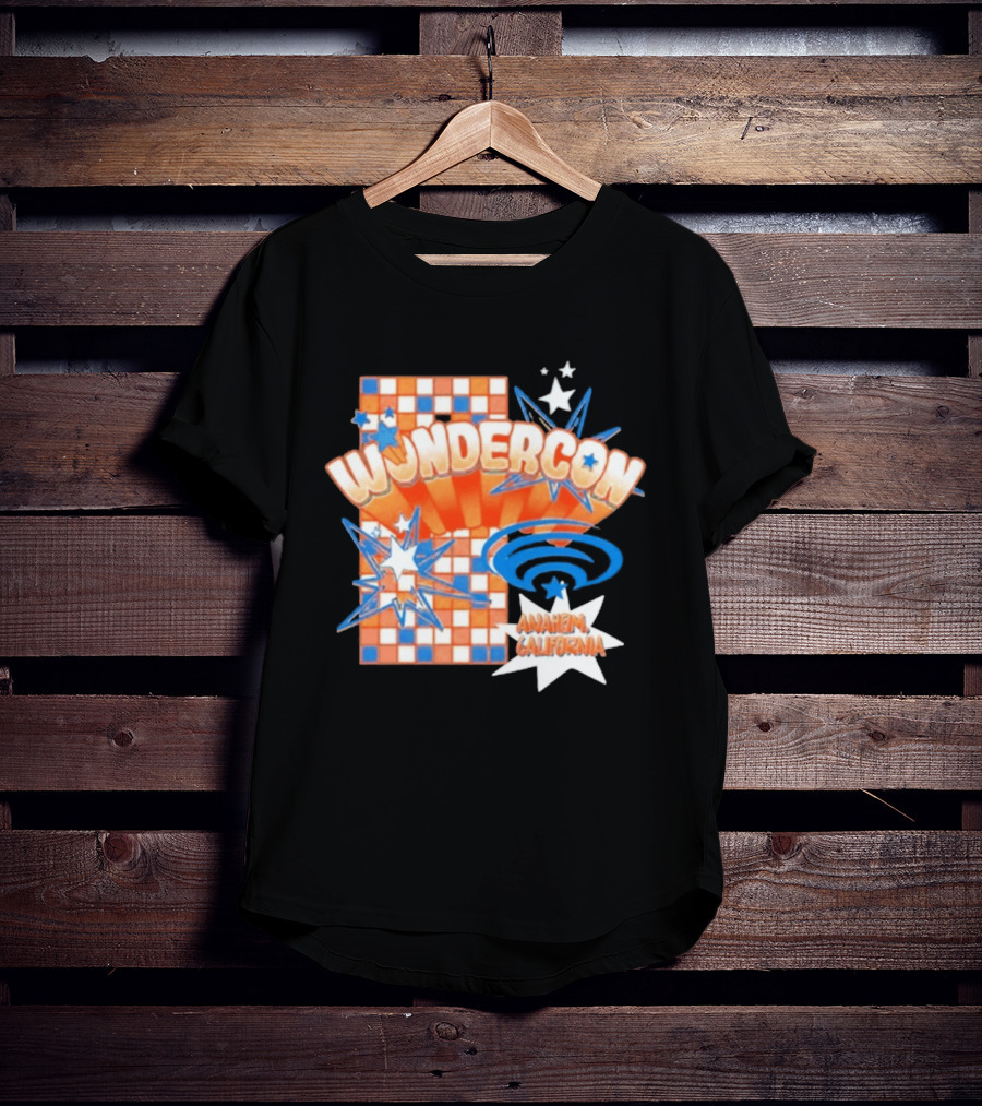 WonderCon Anaheim California 2026 Starburst Checkered T-Shirt