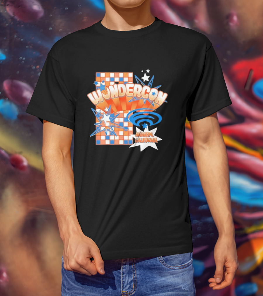 WonderCon Anaheim California 2026 Starburst Checkered T-Shirt
