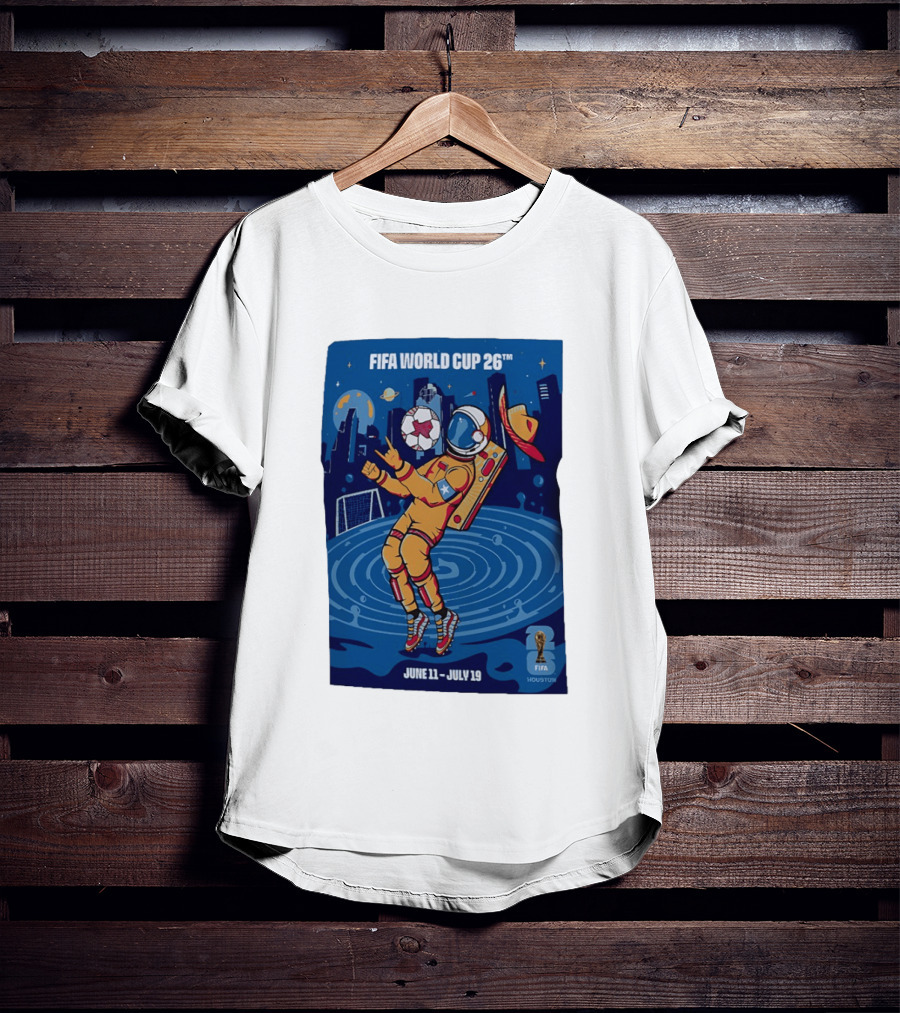 FIFA World Cup 2026 Astronaut In Houston June 11 July 19 Soccer Space T-Shirt