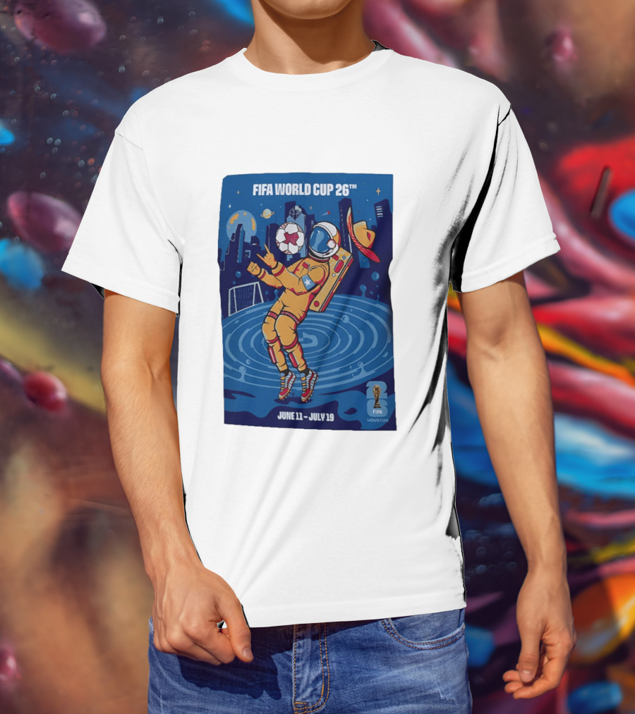 FIFA World Cup 2026 Astronaut In Houston June 11 July 19 Soccer Space T-Shirt