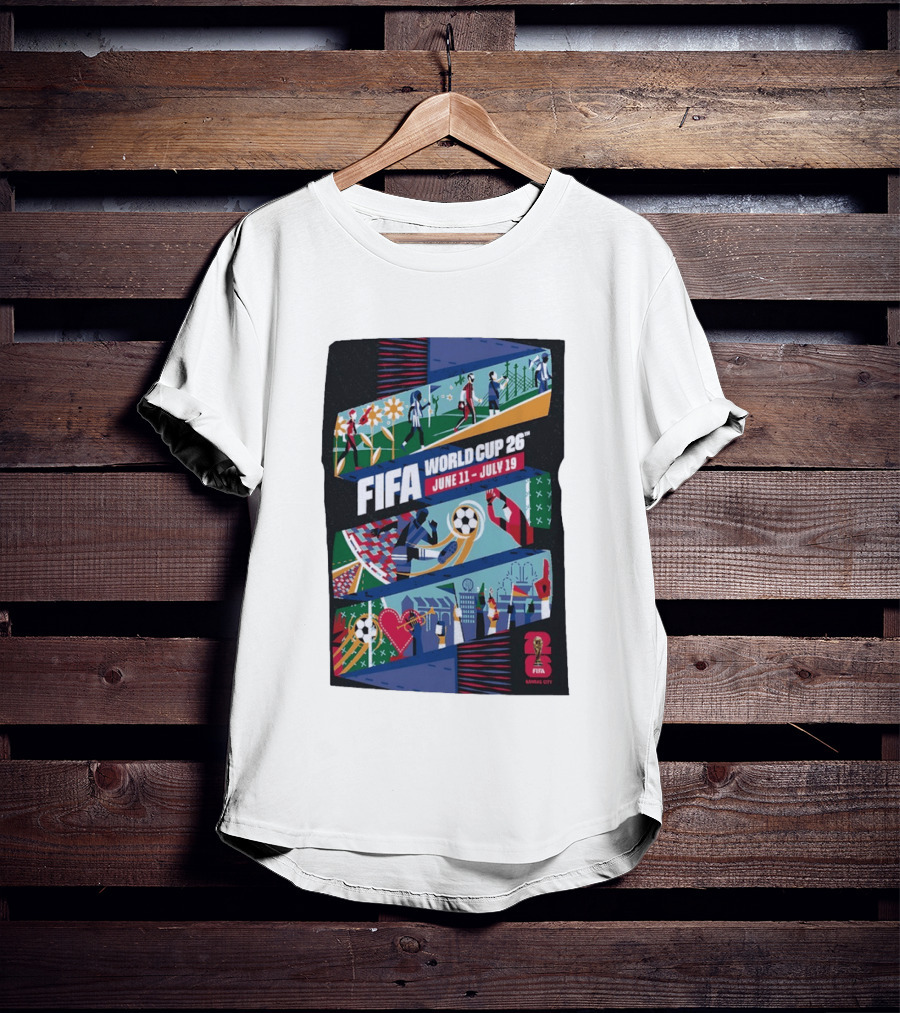 FIFA World Cup 2026 Kansas City June 11 July 19 Soccer Celebration T-Shirt