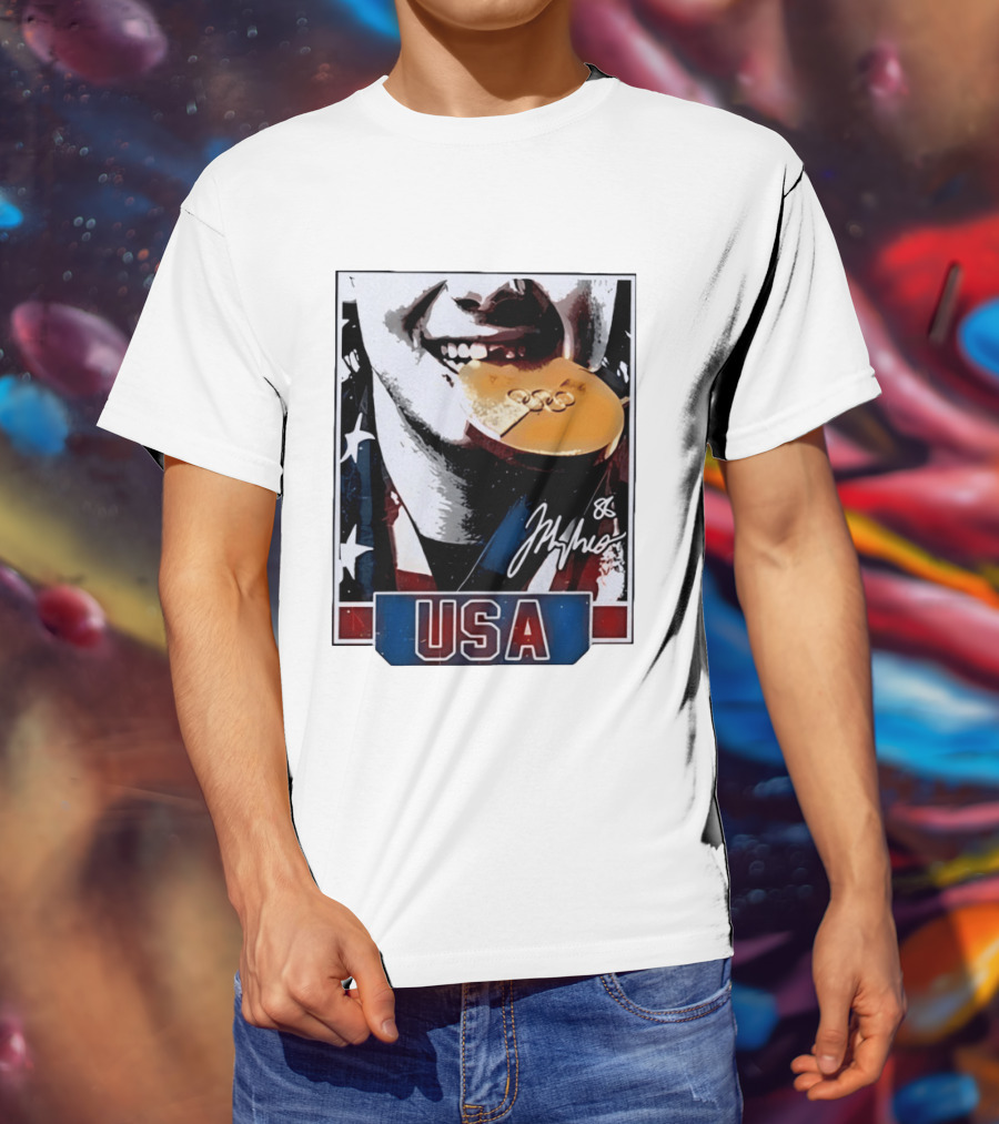 USA Gold Medal Hockey Jack Hughes Autograph 88 T-Shirt