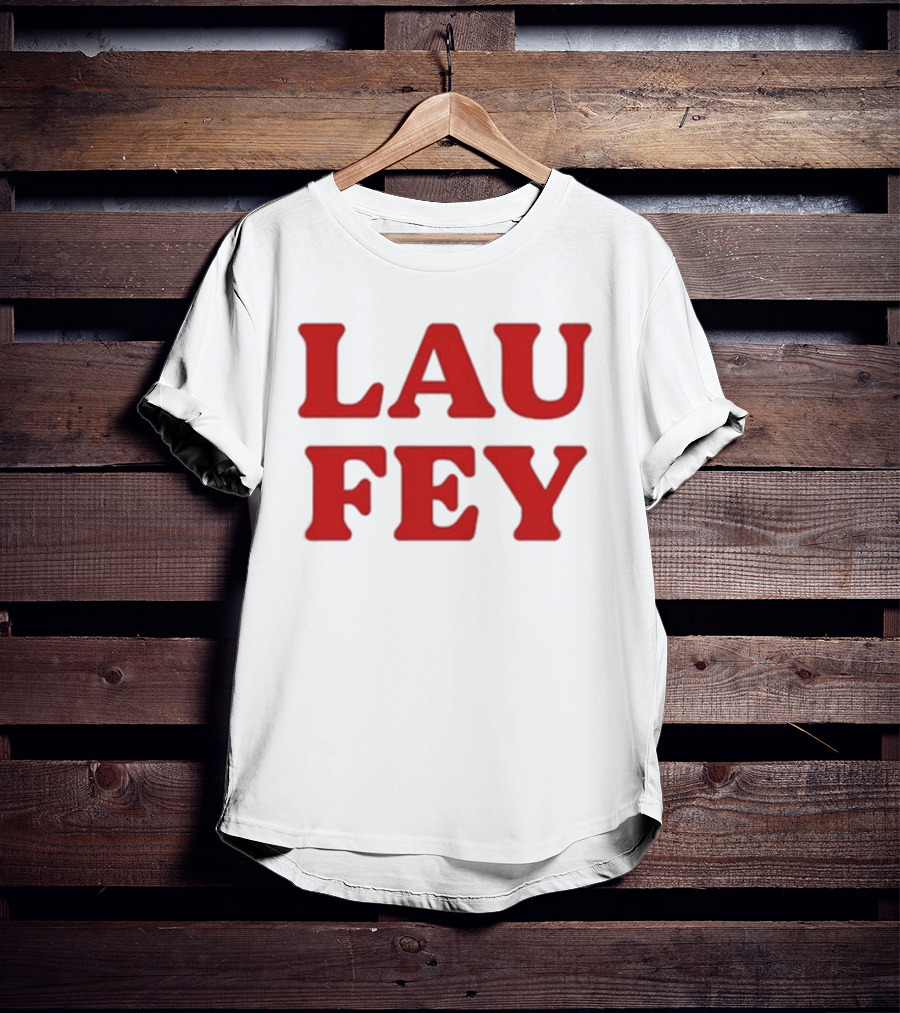 Laufey Music LAU FEY Text Bold Red Styling T-Shirt