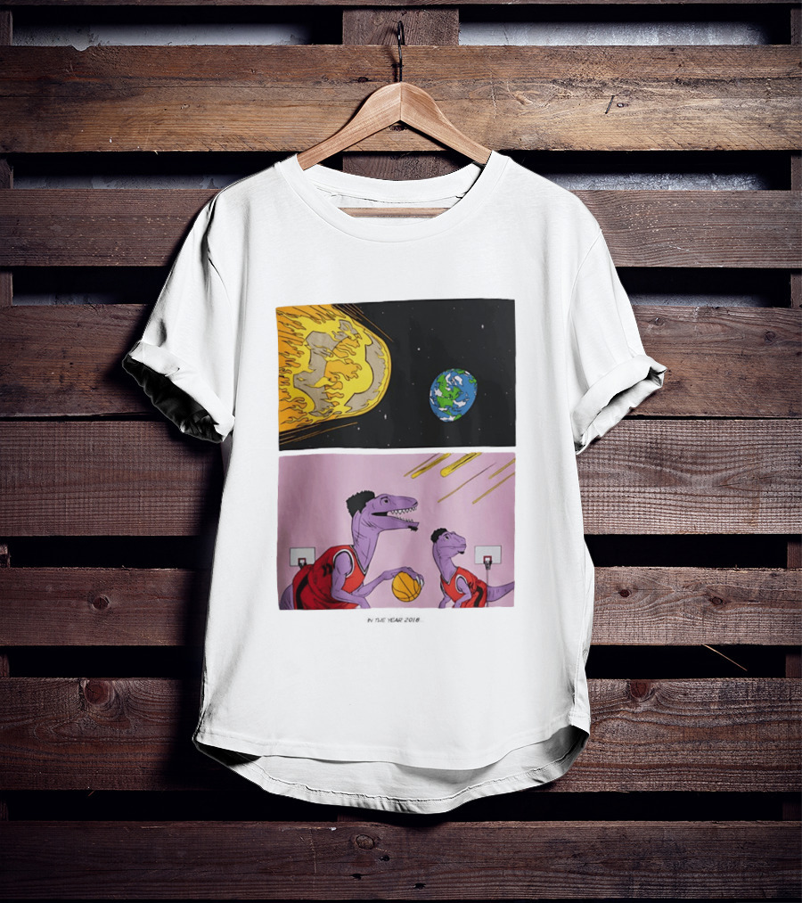 LeBron James Raptors Dinosaurs Meteor Basketball 2018 T-Shirt
