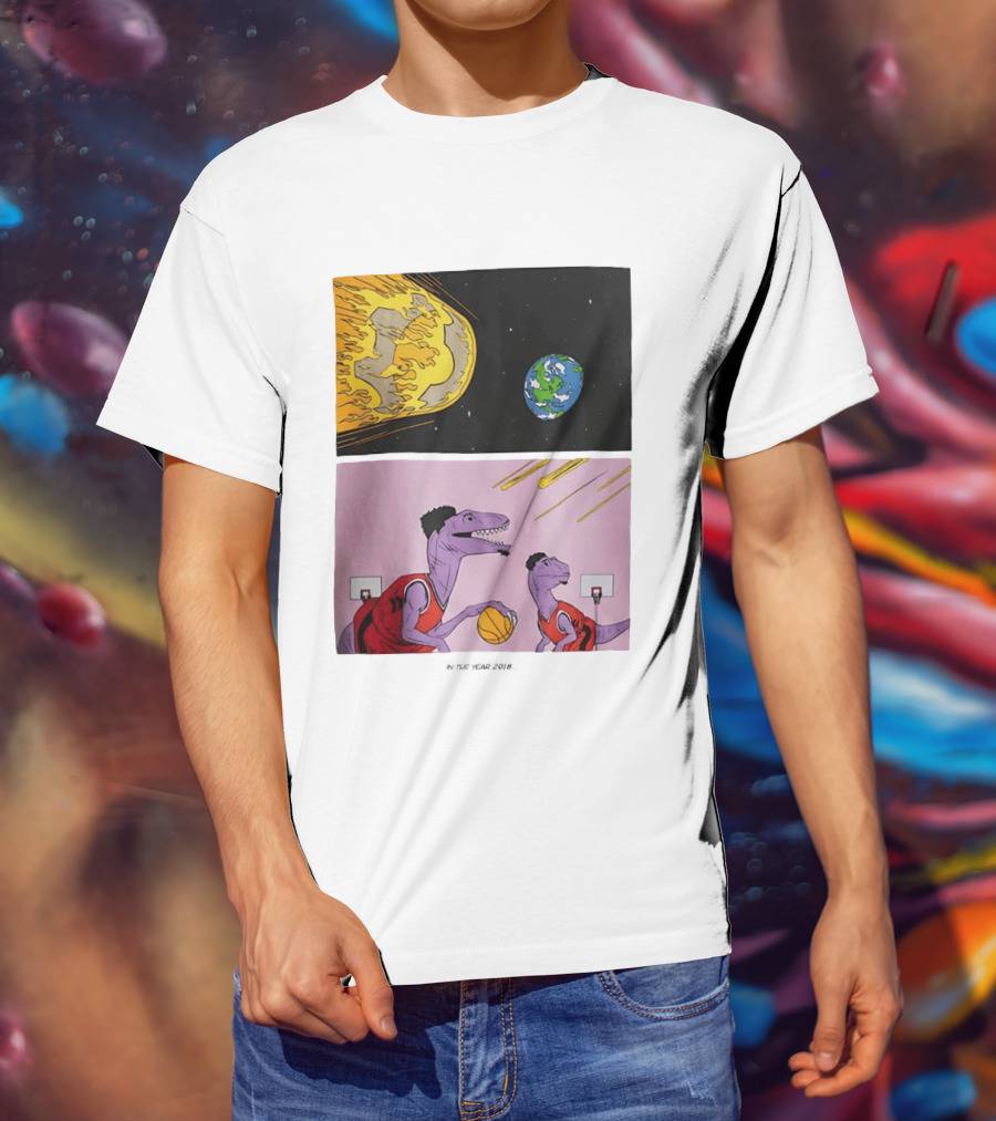 LeBron James Raptors Dinosaurs Meteor Basketball 2018 T-Shirt