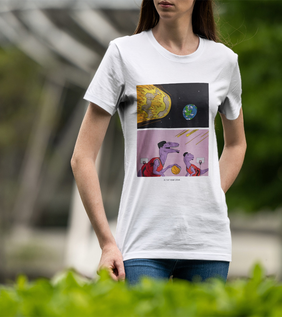 LeBron James Raptors Dinosaurs Meteor Basketball 2018 T-Shirt
