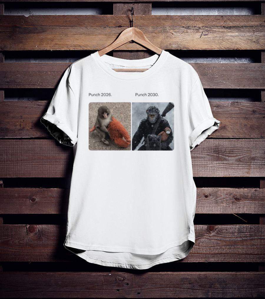 Monkey Punch 2026 X Punch 2030 Snowy Monkey Warrior With Red Toy Baton T-Shirt