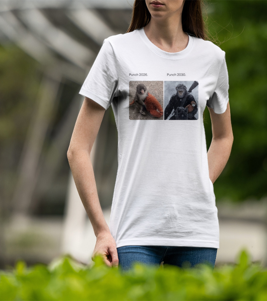Monkey Punch 2026 X Punch 2030 Snowy Monkey Warrior With Red Toy Baton T-Shirt