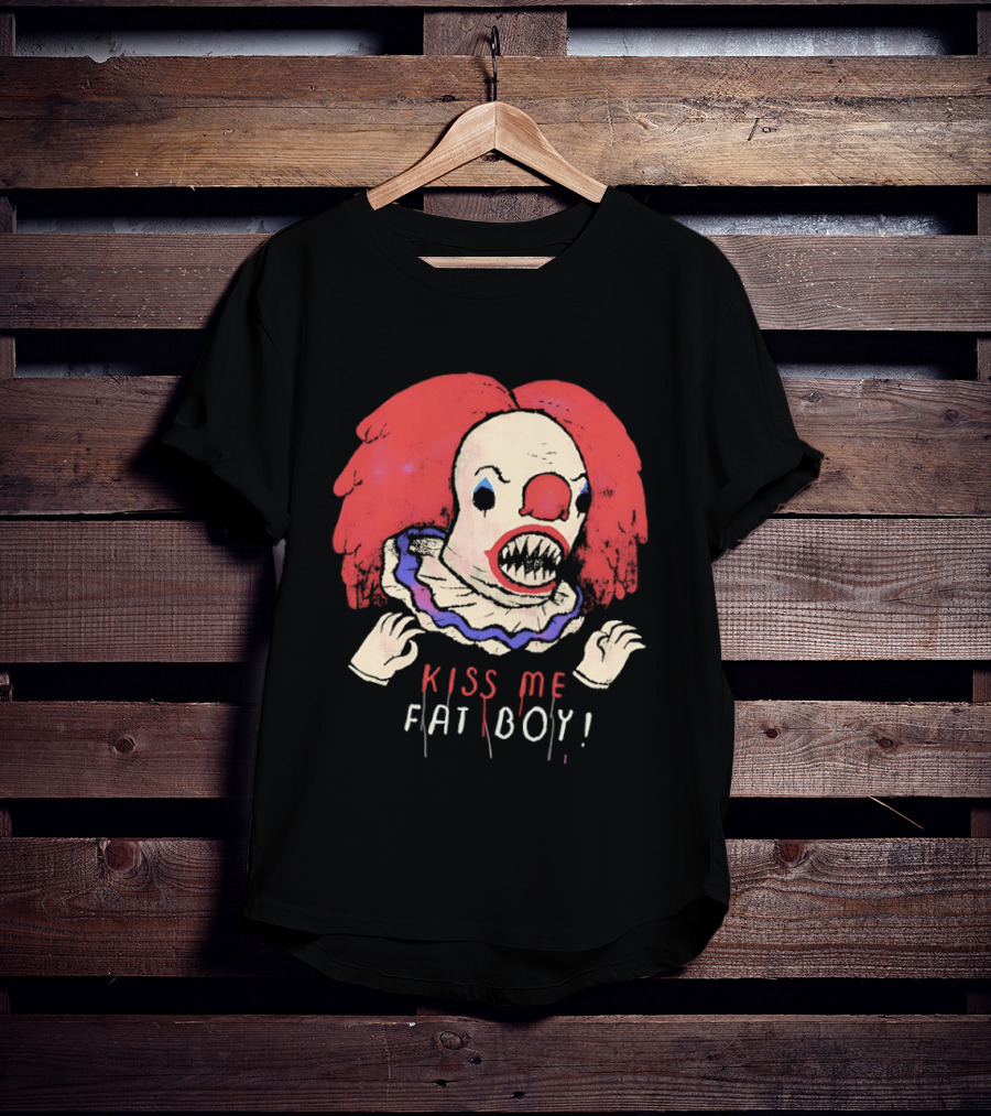 Clown Kiss Me Fat Boy Red Hair Creepy T-Shirt