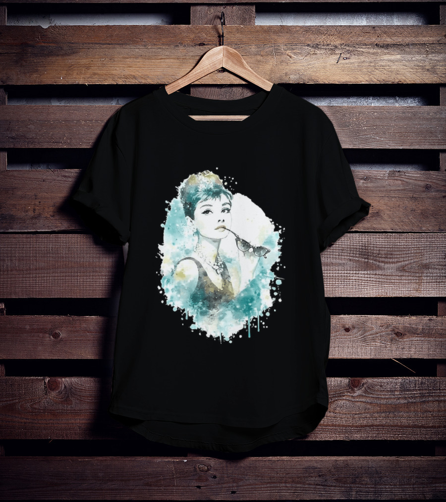 Mrs. Hepburn Watercolour Painting Aesthetic T-Shirt