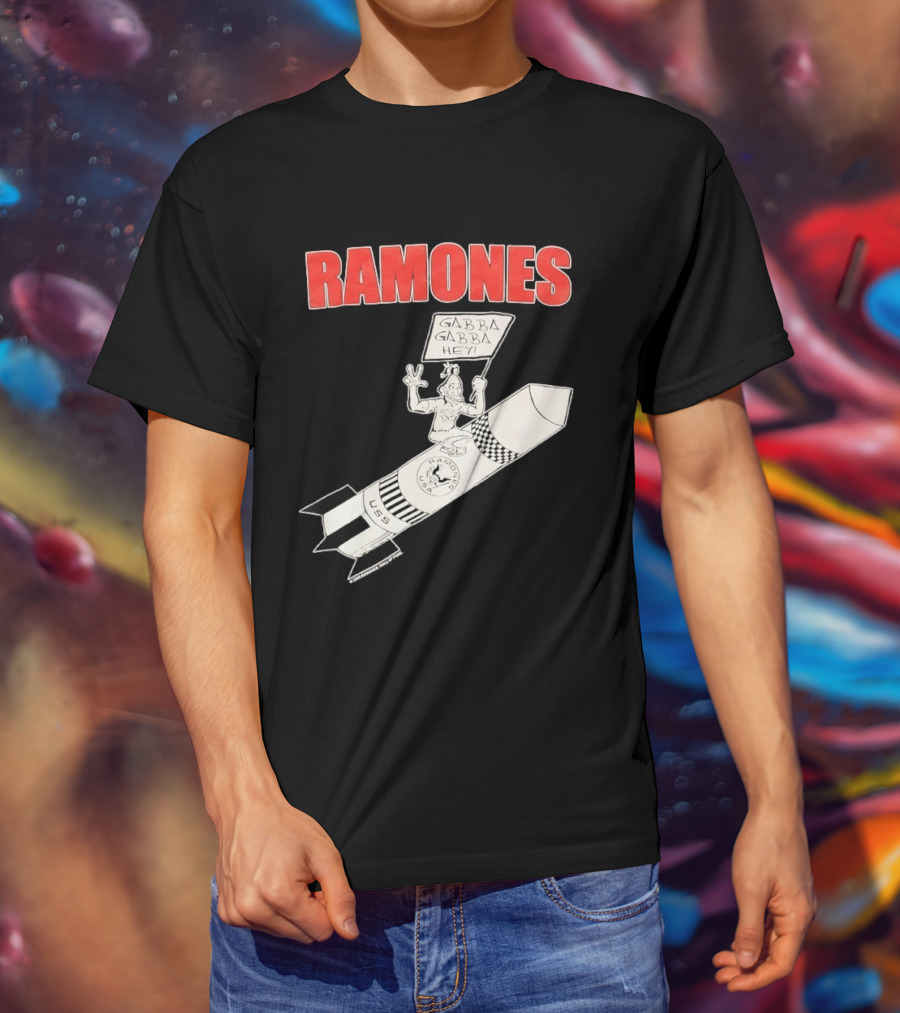Ramones Gabba Gabba Hey USS Rocket Punk T-Shirt