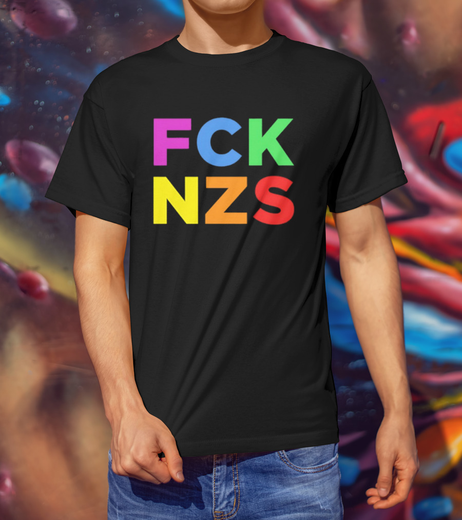 FCK NZS Rainbow Bold Block Letters T-Shirt