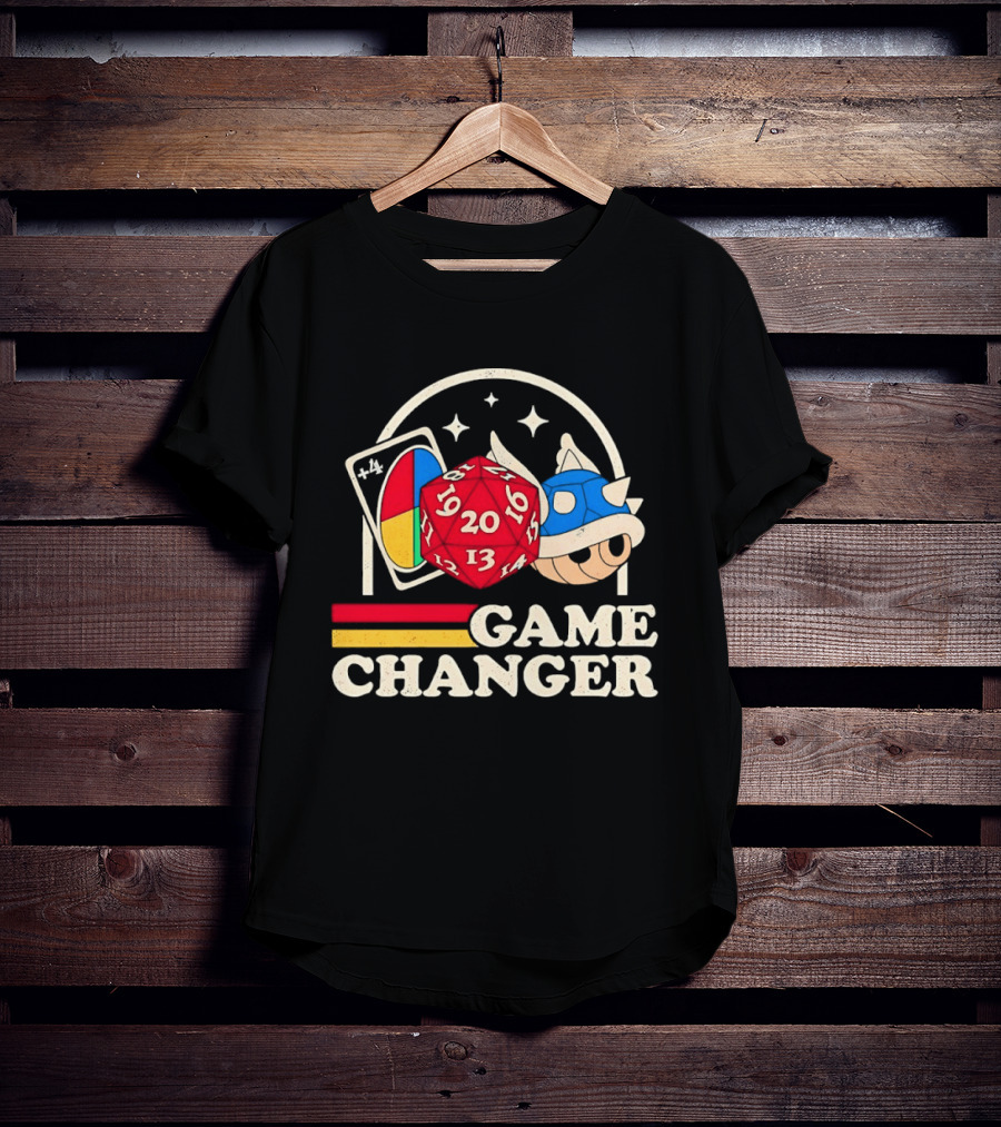 Game Changer Uno Card Dungeons And Dragons Mario Kart Blue Shell T-Shirt